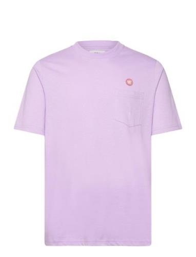 Adi Pocket Resort T-Shirt Gots Purple Double A By Wood Wood