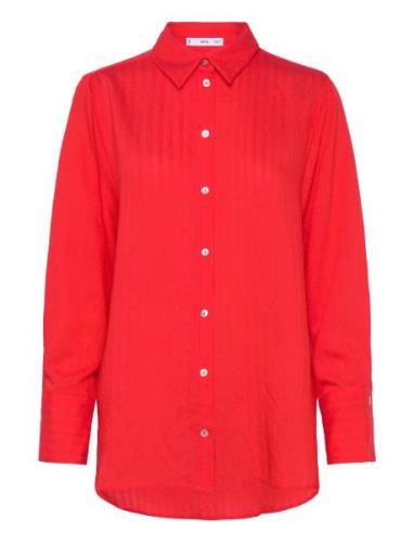 Stripe-Patterned Shirt Red Mango