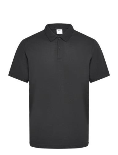 Slim-Fit Cotton Piqué Textured Polo Shirt Black Mango