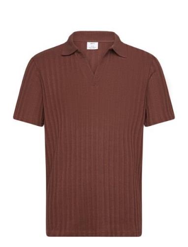 Regular-Fit Ribbed Cotton Polo Shirt Burgundy Mango