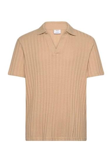 Regular-Fit Ribbed Cotton Polo Shirt Beige Mango