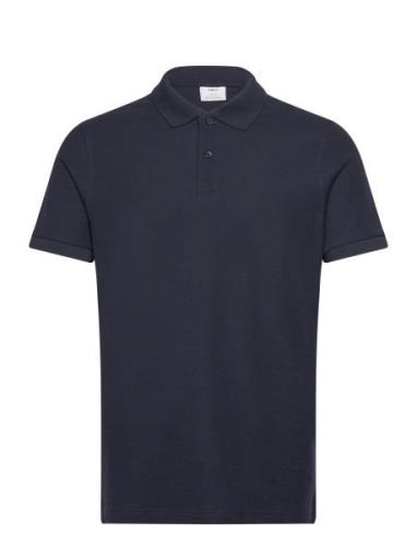 100% Cotton Pique Polo Shirt Navy Mango