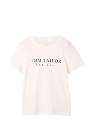 T-Shirt Logo Print White Tom Tailor