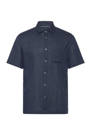 Regular-Fit Linen Shirt With Pocket Navy Mango