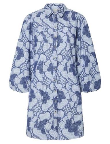 Yassabbie 7/8 Shirt Dress S. - Ex Blue YAS