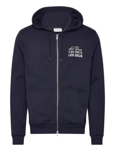 Triple Zipper Hoodie Navy Les Deux