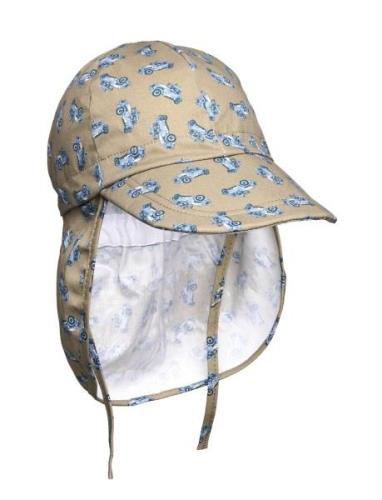 Cap W/Neck & Tie W/Print Beige Melton