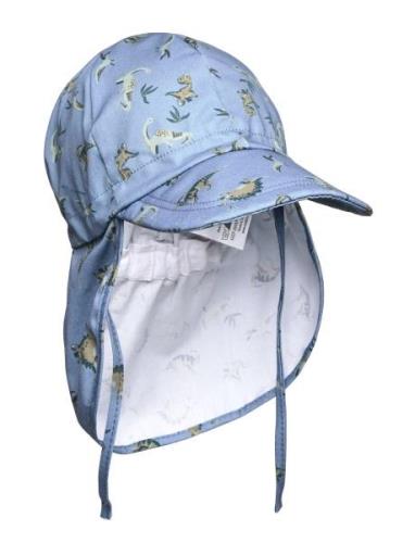 Cap W/Neck & Tie W/Print Blue Melton