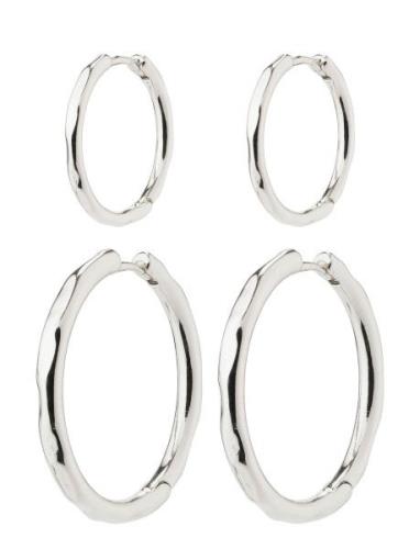 Eve Hoop Earrings 2-In-1 Set Silver Pilgrim