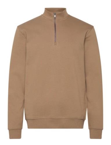 Onsconnor Reg 1/4 Zip Sweat Brown ONLY & SONS