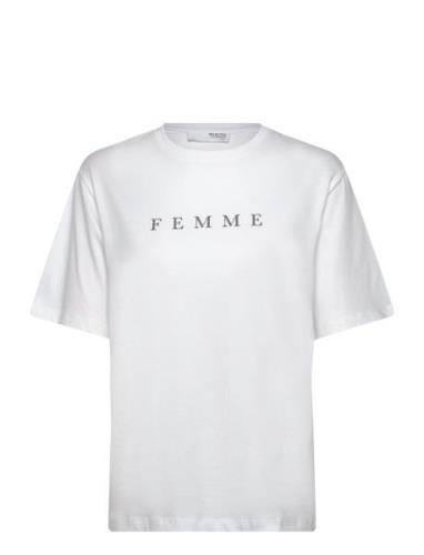 Slfvilja Ss Printed Tee W Noos White Selected Femme