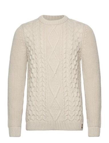 Jacob Cable Jumper Cream Superdry