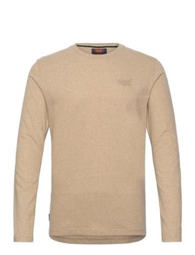 Essential Logo Long Sleeve Top Beige Superdry