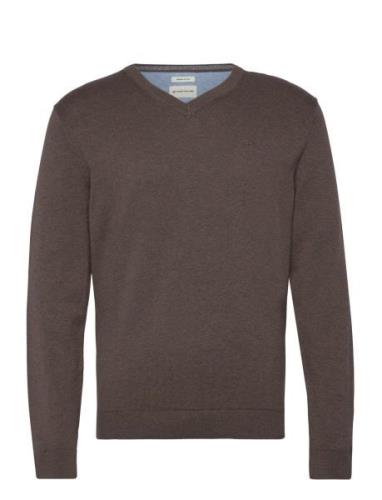 Basic V-Neck Knit Brown Tom Tailor