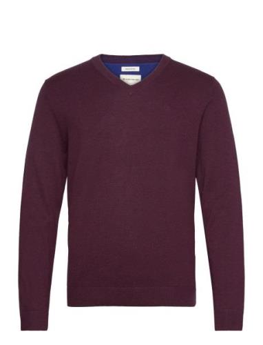 Basic V-Neck Knit Burgundy Tom Tailor