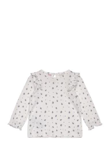 Ruffles Printed Blouse White Mango