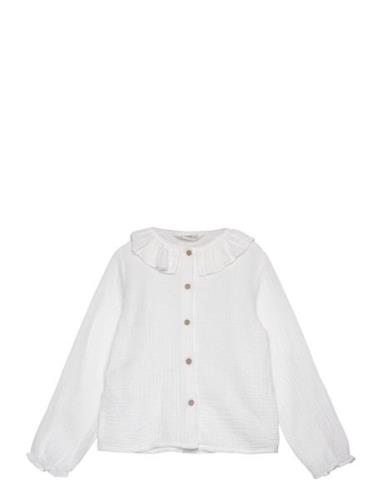 Cheesecloth Cotton Blouse White Mango