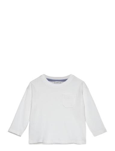 Long Sleeve Cotton T-Shirt White Mango