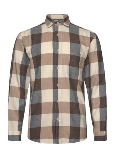 Checked Twill Shirt L/S Beige Lindbergh