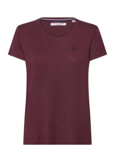 Della Lf Ss Vi Ela Usp W Tee Burgundy U.S. Polo Assn.