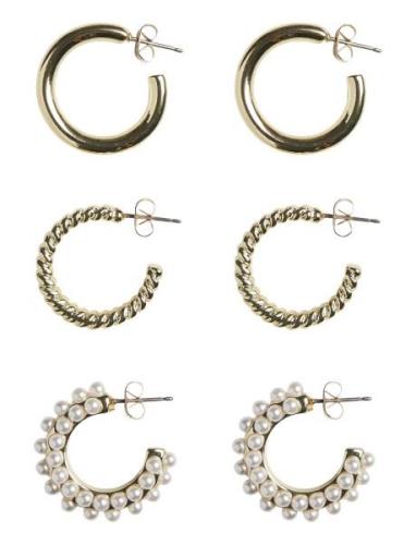 Pcnibbi 3-Pack Earrings Gold Pieces