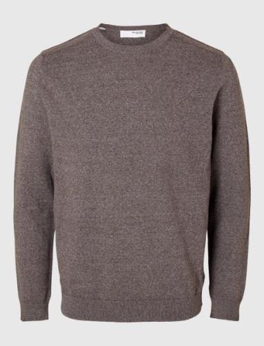 Slhberg Crew Neck Noos Brown Selected Homme