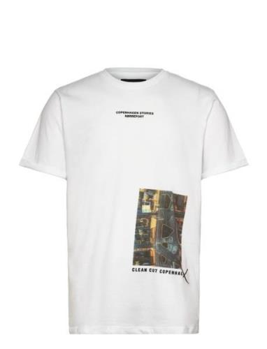 Nørreport Organic Tee White Clean Cut Copenhagen