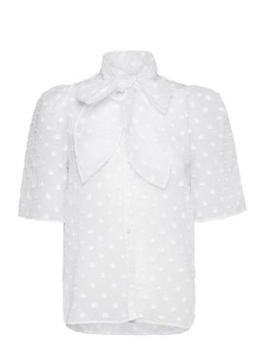 Shortsleeved Bow Shirt White Stella Nova