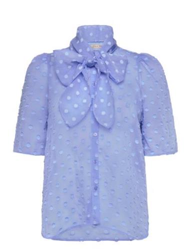 Shortsleeved Bow Shirt Blue Stella Nova