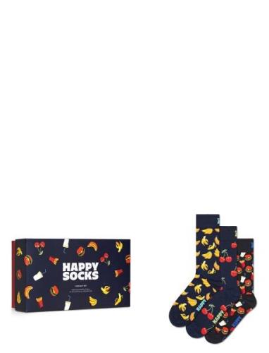 3-Pack Food Socks Gift Set Navy Happy Socks