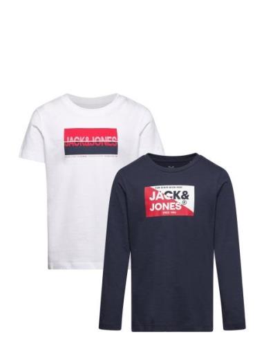 Jjnolan Tee Ss Ls Crew Neck 2Pk Mp Jnr Patterned Jack & J S