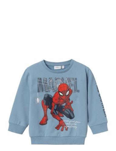 Nmmasist Spider Nreg Sweat Bru Mar Blue Name It