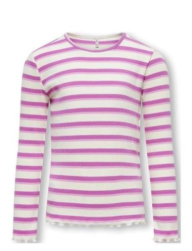 Kogevig L/S Rib Top Jrs Pink Kids Only