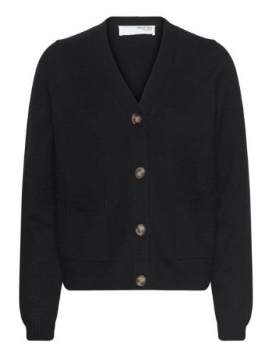 Slfana Ls Knit Wool Cardigan Noos Black Selected Femme