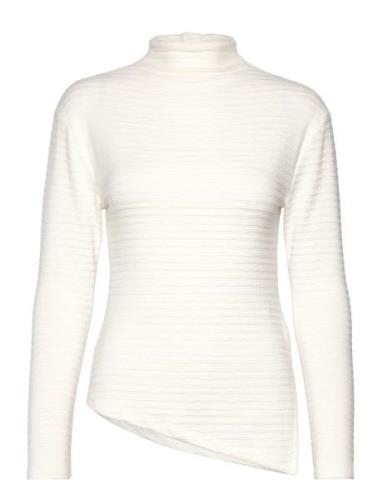 Slfganna Ls T-Neck Top White Selected Femme