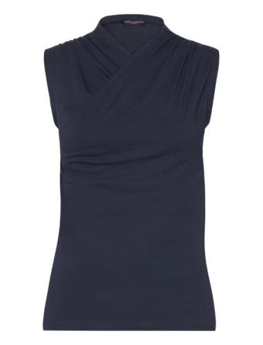 Rallie Cross Neck Top Navy French Connection