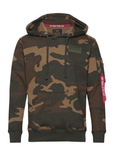 Back Print Hoody Camo Green Alpha Industries