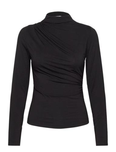 Long Sleeve Turtle Neck T-Shirt Black Rosemunde