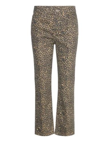 Leopard-Print Straight Jeans Brown Mango