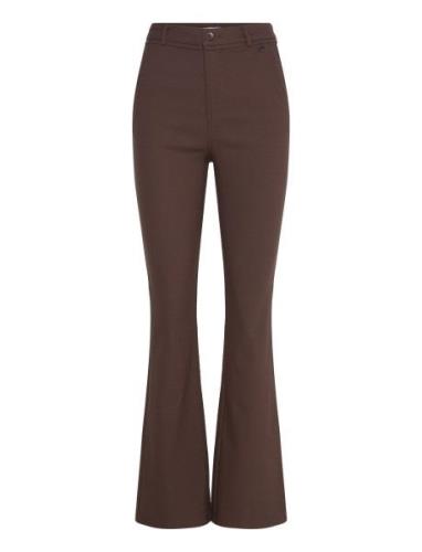 Mscarma Flared Graphic Pants Brown Minus