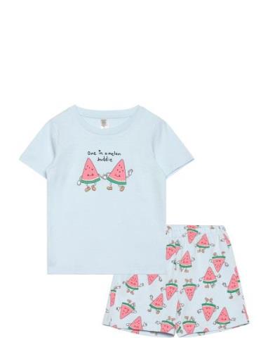 Pyjama Tee Shorts Set Aop Unis Patterned Lindex