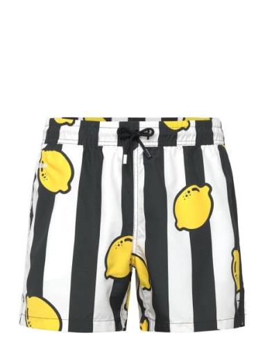 Nb Limoncello Swimtrunks White-Black White Nikben