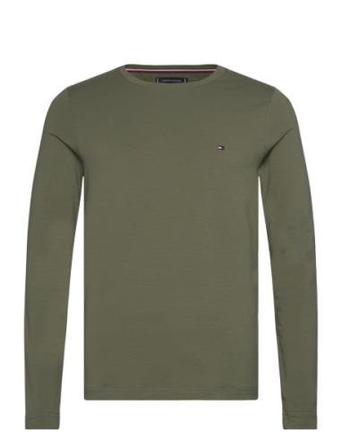 Stretch Slim Fit Long Sleeve Tee Green Tommy Hilfiger