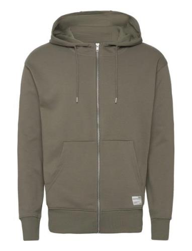 Sdlenz Zipper Sw Sweatshirt Hoodie Khaki Solid