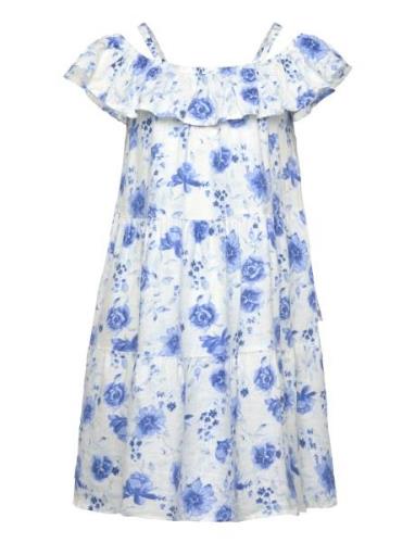 Dress Linen Off Shoulder Blue Lindex