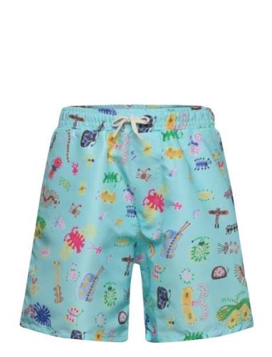 Funny Insects All Over Swim Bermuda Shorts Blue Bobo Choses