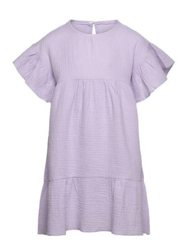 Dress Ss Muslin Purple Huttelihut