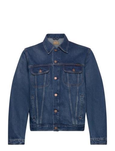 Danny Greasy Denim Jacket Blue Nudie Jeans