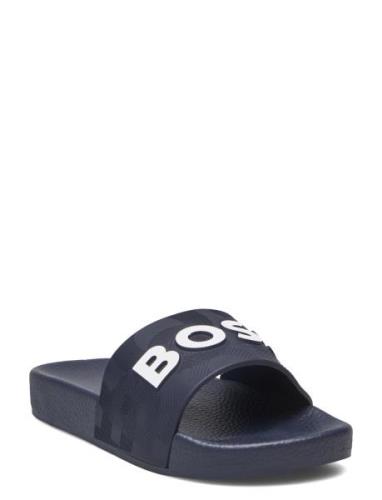 Aqua Slides Navy BOSS