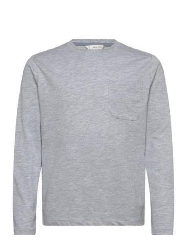 Long Sleeve Cotton T-Shirt Grey Mango